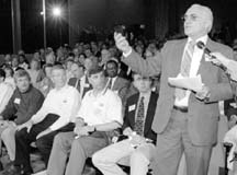 Richard Gregory proposes setting up a clearinghouse for people to find investment opportunities. Copyright 1996 Binghamton Press & Sun-Bulletin. Photographer: Laura Camden.